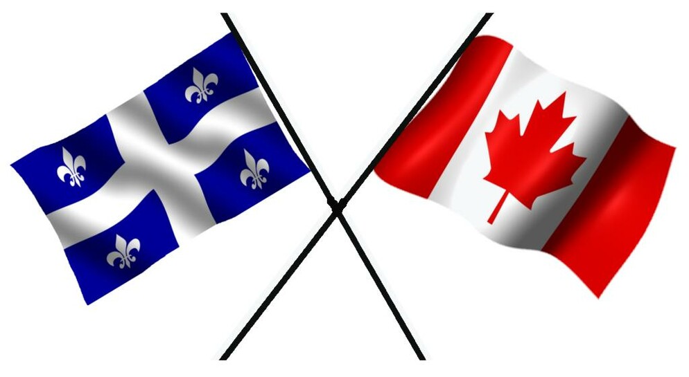 Canadian and Quebec flags